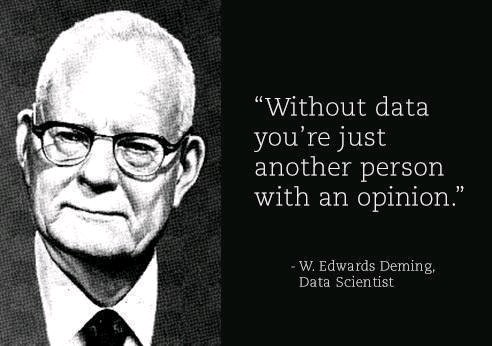 Without data you're just another person with an opinion