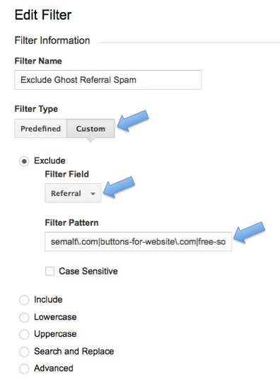 Ghost Referral Spam Filter in Analytics