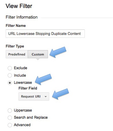 Lowercase Filtering in Google Analytics